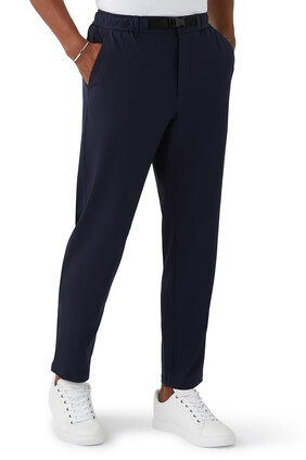 Belted Waist Navy Trousers